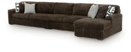 Midnight-Madness Sectional with Chaise - Chocolate
