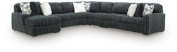Midnight-Madness Sectional with Chaise - Gunmetal