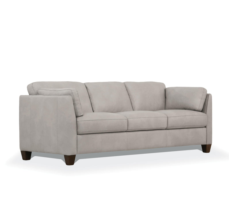 Matias Dusty White Leather Sofa